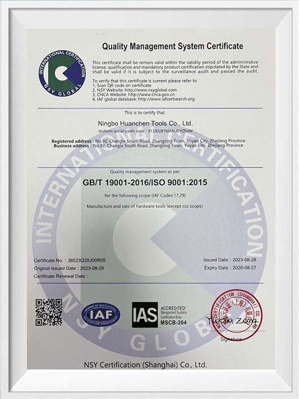 Certificat de sistem de management al calității